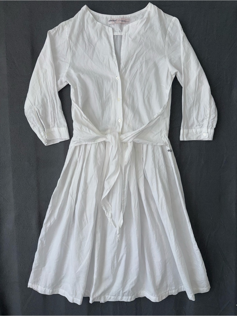 Otto d’Ame White Cotton Dress Size Small